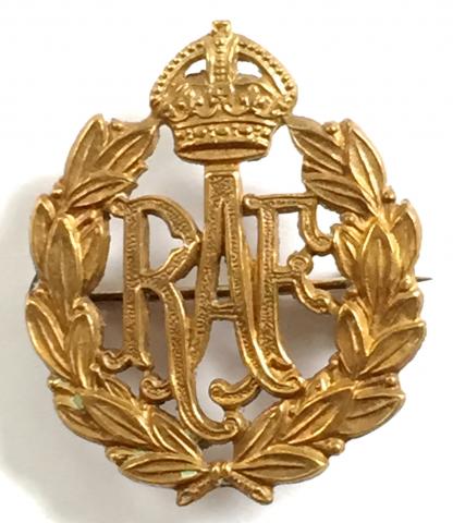 Royal Air Force other ranks RAF brass collar badge circa 1930s