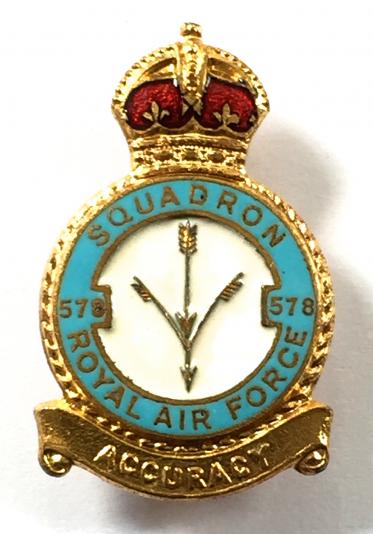 RAF No 578 Squadron Royal Air Force badge circa 1940s 