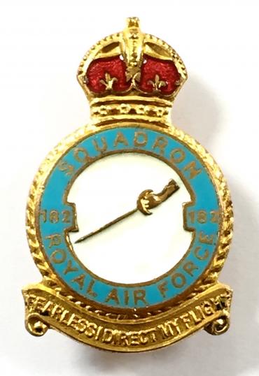 RAF No 182 Squadron Royal Air Force badge circa 1940s 