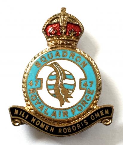 RAF No 47 Squadron Royal Air Force badge circa 1940s