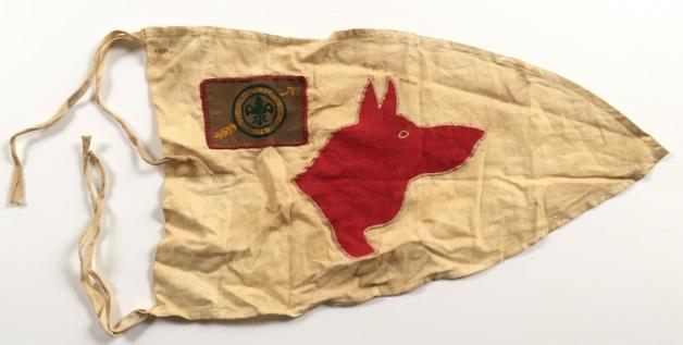 Boy Scouts 3rd World Scout Jamboree 1929 participant badge on patrol leader flag