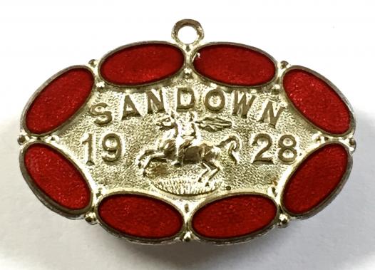 1928 Sandown Park Racecourse horse racing club badge