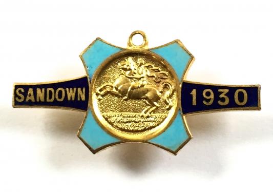 1930 Sandown Park Racecourse horse racing club badge