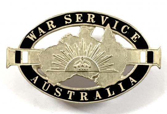 WWI War Service Australia 1917 hallmarked silver & enamel badge