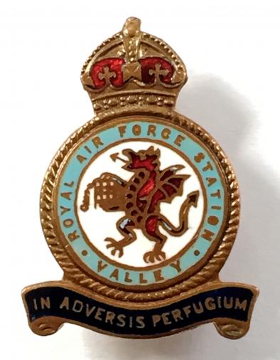 RAF Royal Air Force Station Valley lapel badge c1940s