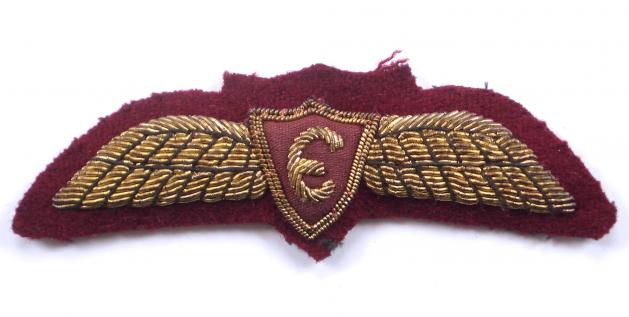 Air Ecosse Scottish airline pilots wing gold bullion uniform badge