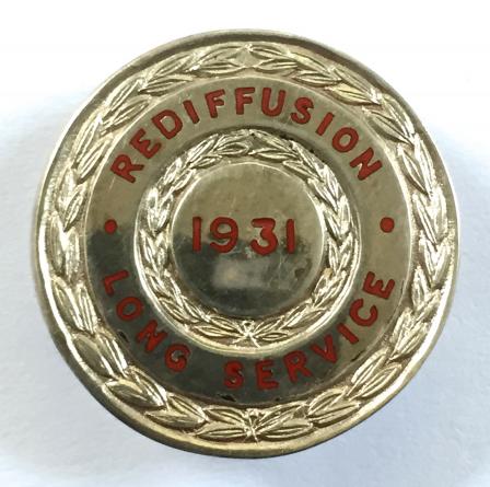 Rediffusion TV and Radio long service 1949 silver badge