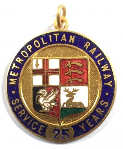 Metropolitan Railway 25 years long service medallion badge