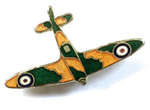 Royal Air Force Spitfire fighter camouflage plane badge c1940's 