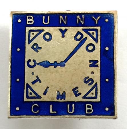 Croydon Times newspaper Bunny childrens Club membership badge