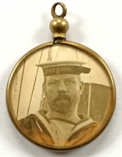 1908 Royal Navy HMS Albion HMS Excellent sailor photo locket