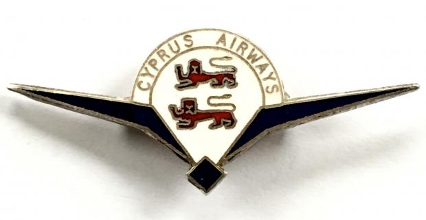 Cyprus Airways airline wing  enamel badge c1950