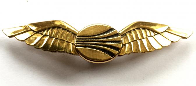 Continental Airlines officers pilot wing gilt badge c1960s