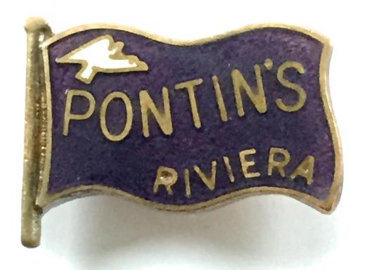 Pontins Holiday Camp Reviera enamel flag badge c1960's