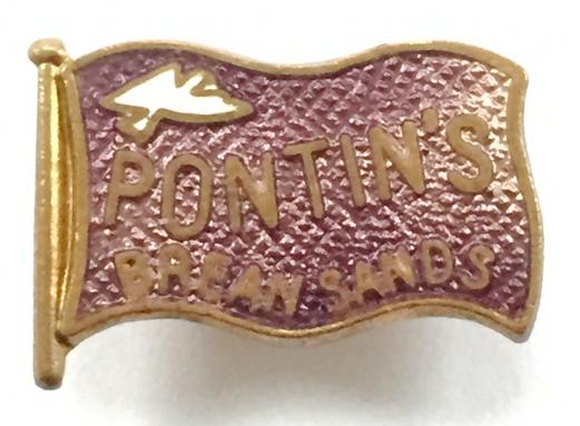 Pontins Holiday Camp Brean Sands enamel flag badge c1960's
