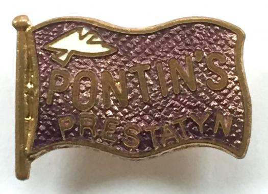 Pontins Holiday Camp Prestatyn Sands enamel flag badge c1960's