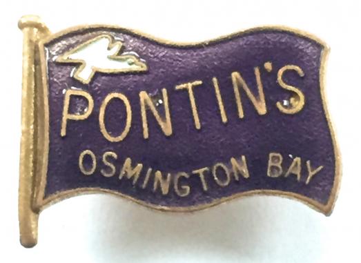 Pontins Holiday Camp Osmington Bay enamel flag badge c1960's