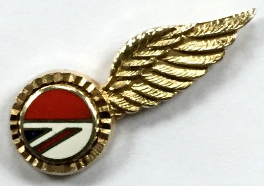 British Airways air stewardess gilt brevet wing uniform badge