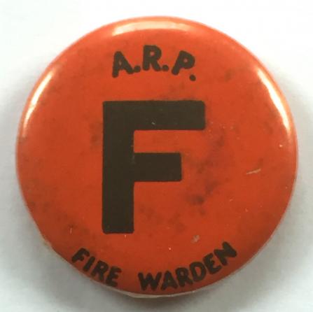 WW2 Air Raid Precauctions ARP Fire Warden badge