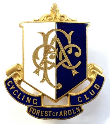 Forest of Arden cycling club badge circa 1900 