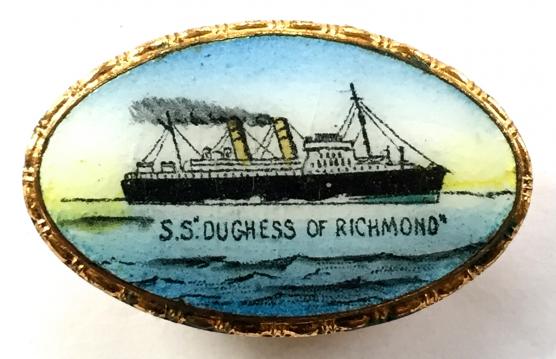 SS Duchess of Richmond Canadian Pacific Steamship picture badge