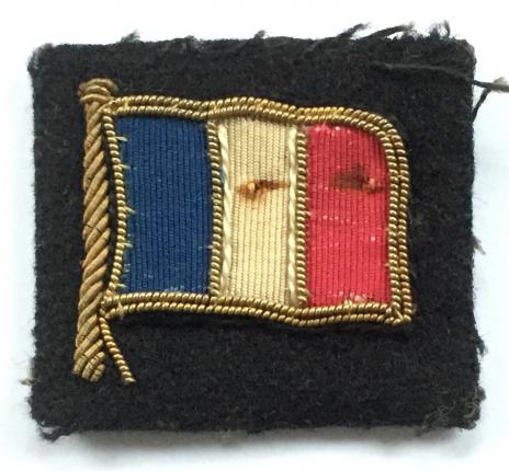 BOAC Airline French Interpreter gold bullion uniform flag badge