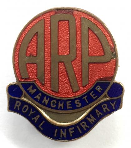 WW2 Manchester Royal Infirmary ARP Hospital home front badge