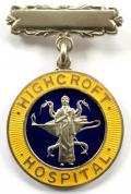 Highcroft Hospital 1959 silver psychiatric nurses badge