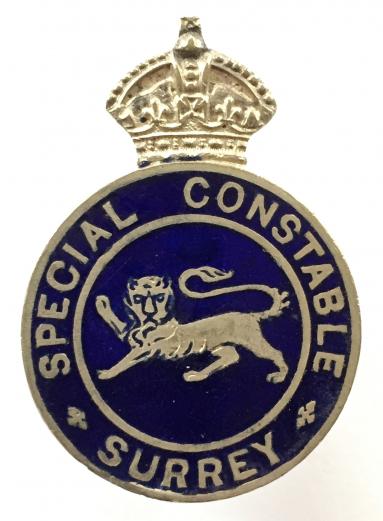 WW1 Surrey Special Constable police constabulary reserve badge