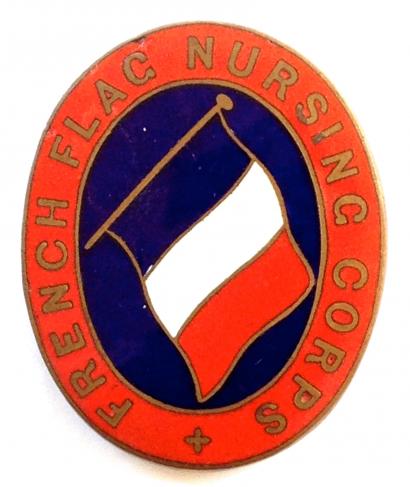 WW1 French Flag Nursing Corps FFNC British trained nurses badge