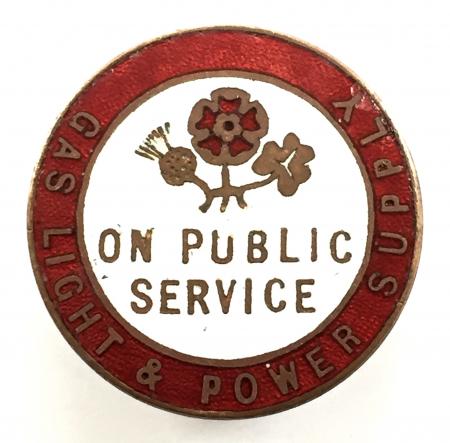 WW1 Gas Light & Power Supply On Public Service war service badge