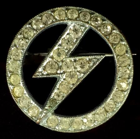 British Union of Fascists flash in circle BUF lady supporters badge c1935 