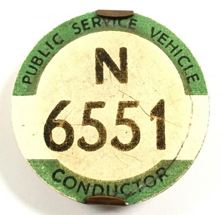 PSV Bus Conductor Metropolitan Area vehicle licensing badge