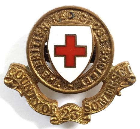 WW1 British Red Cross Society County of Somerset cap badge