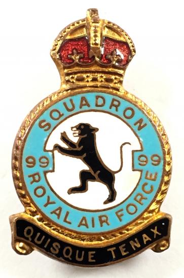 RAF No 99 Squadron Royal Air Force badge circa 1940 