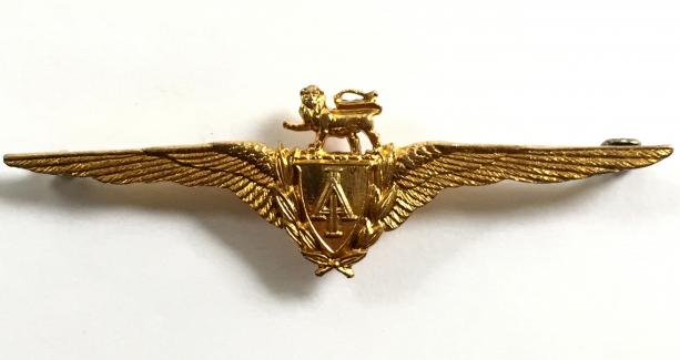 Imperial Airways officers gilt pilot wing badge c1924 to 1939
