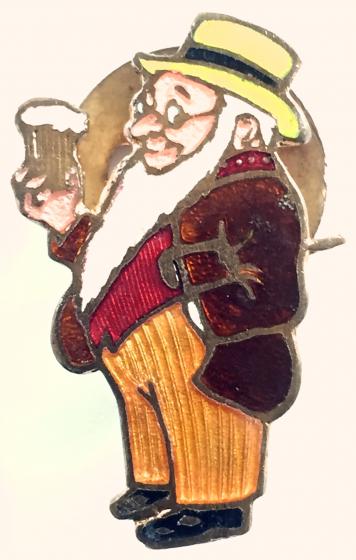 William Younger Brewery Father William mascot beer tasting badge