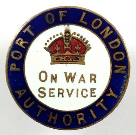 WW1 Port of London Authority railway on war service badge