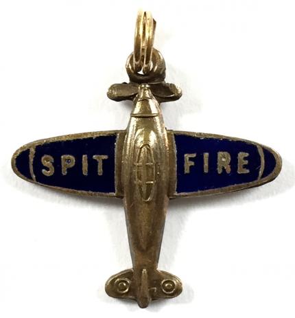 WW2 Spitfire fighter plane enamel fundraising badge