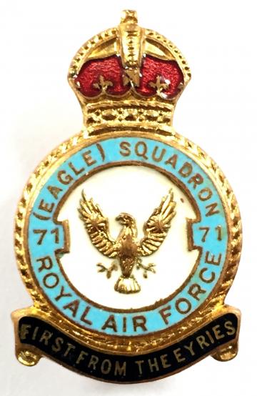 RAF No 71 Squadron Royal Air Force badge c1940