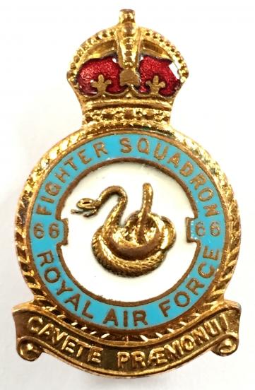 RAF No 66 Battle of Britain Squadron Royal Air Force badge c1940