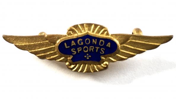 Lagonda Sports Motor Car c1930s winged logo promotional badge