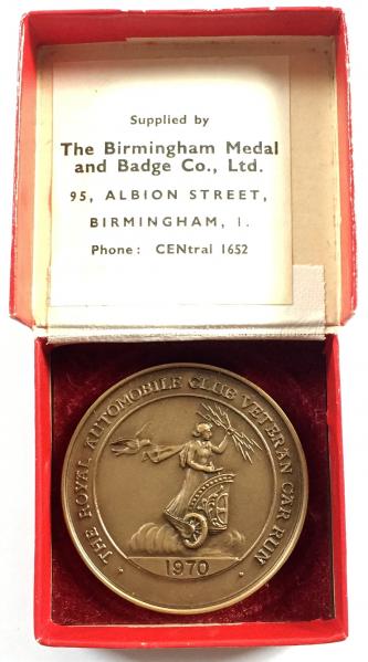 London to Brighton veteran motor car run 1970 RAC official medal