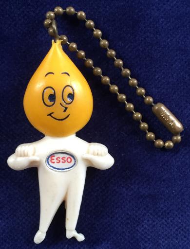 Esso Oil Drop man promotional key ring badge c1960s 