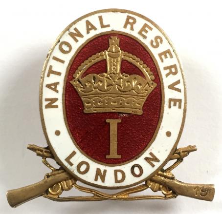 WW1 National Reserve Class I London Paddington home front badge