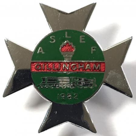 ASLEF 1982 Gillingham railway strike trade union badge