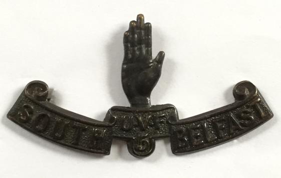 Ulster Volunteer Force 5th South Belfast UVF bronze cap badge