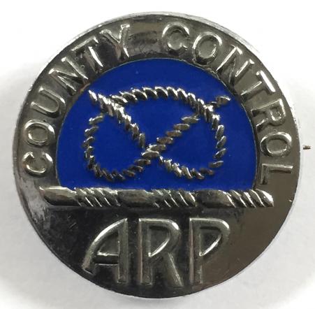 WW2 Stafford County Control air raid precautions ARP staff badge