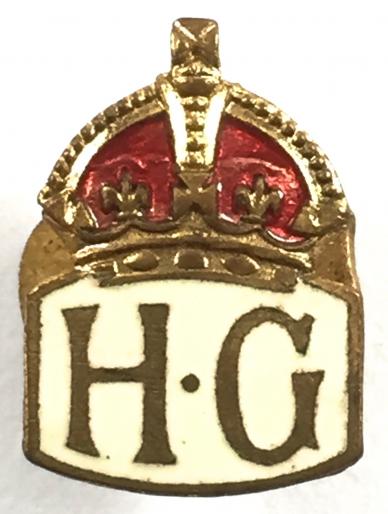 Home Guard white enamel miniature lapel badge