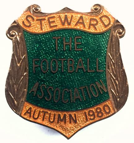 The Football Association 1980 steward badge
